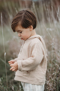 SS Boy's Top Knox Hoodie (latte muslin)