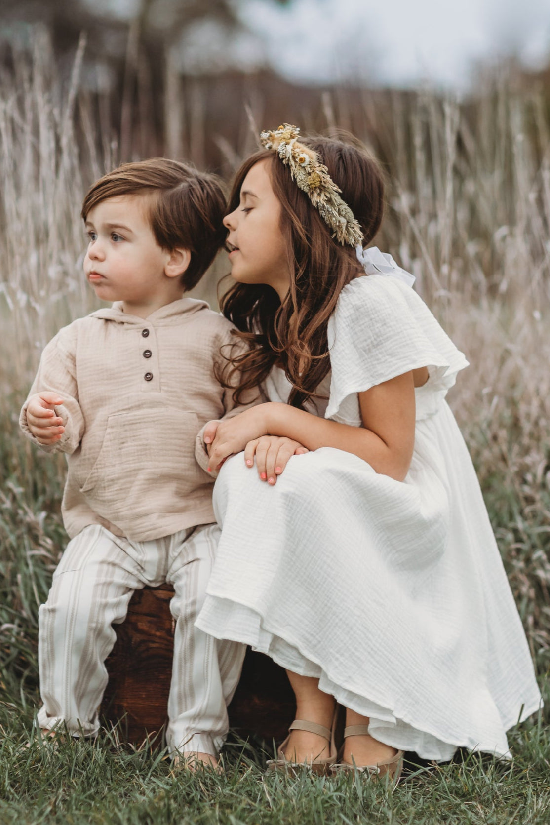 SS Boy's Top Knox Hoodie (latte muslin)