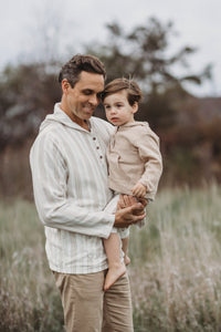 SS Men's Top Men's Knox Hoodie (desert stripe linen)
