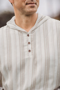 SS Men's Top Men's Knox Hoodie (desert stripe linen)