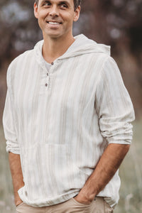 SS Men's Top Men's Knox Hoodie (desert stripe linen)
