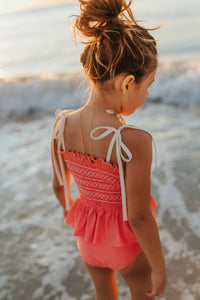 LB Girl's Swim Smocked Tankini Set (shell pink) SUMMER SALE