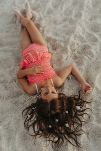 LB Girl's Swim Smocked Tankini Set (shell pink) SUMMER SALE
