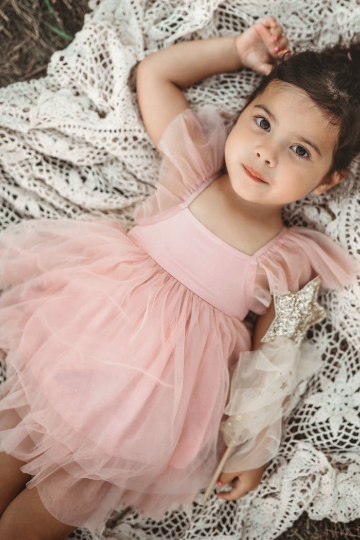 SS Girl's Dress Fawn Dress (soft pink tulle)