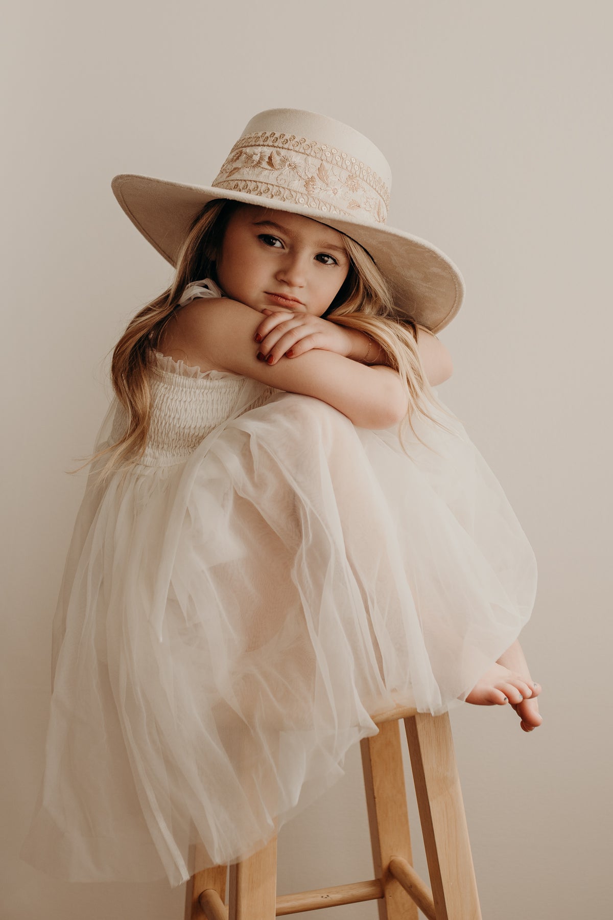 SS Girl's Dress Isa Dress (antique ivory tulle)