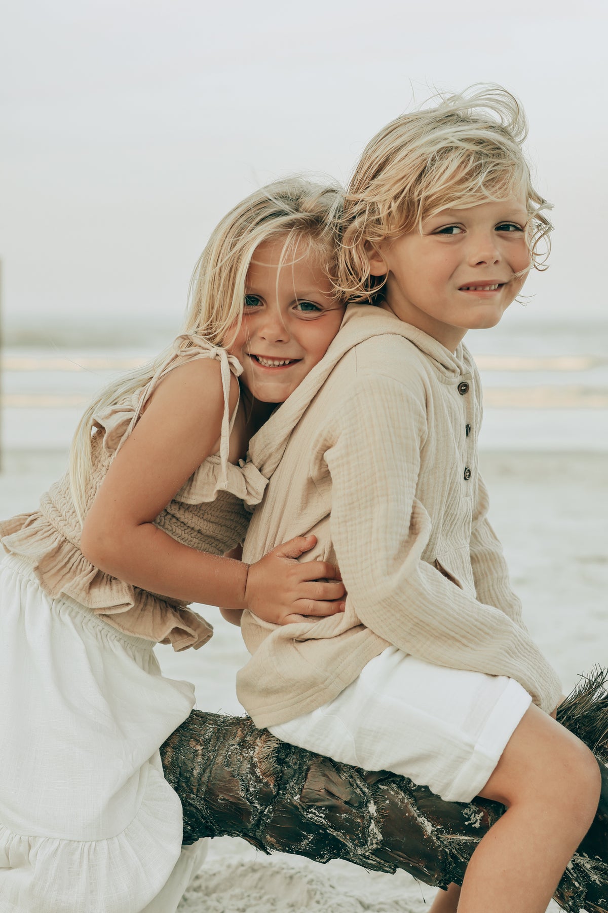 SS Boy's Top Knox Hoodie (latte muslin)
