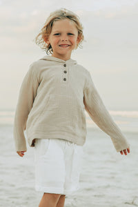 SS Boy's Top Knox Hoodie (latte muslin)