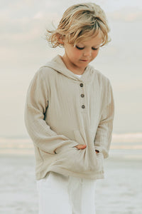SS Boy's Top Knox Hoodie (latte muslin)