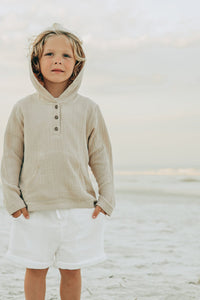 SS Boy's Top Knox Hoodie (latte muslin)