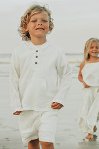 SS Boy's Top Knox Hoodie (white muslin)