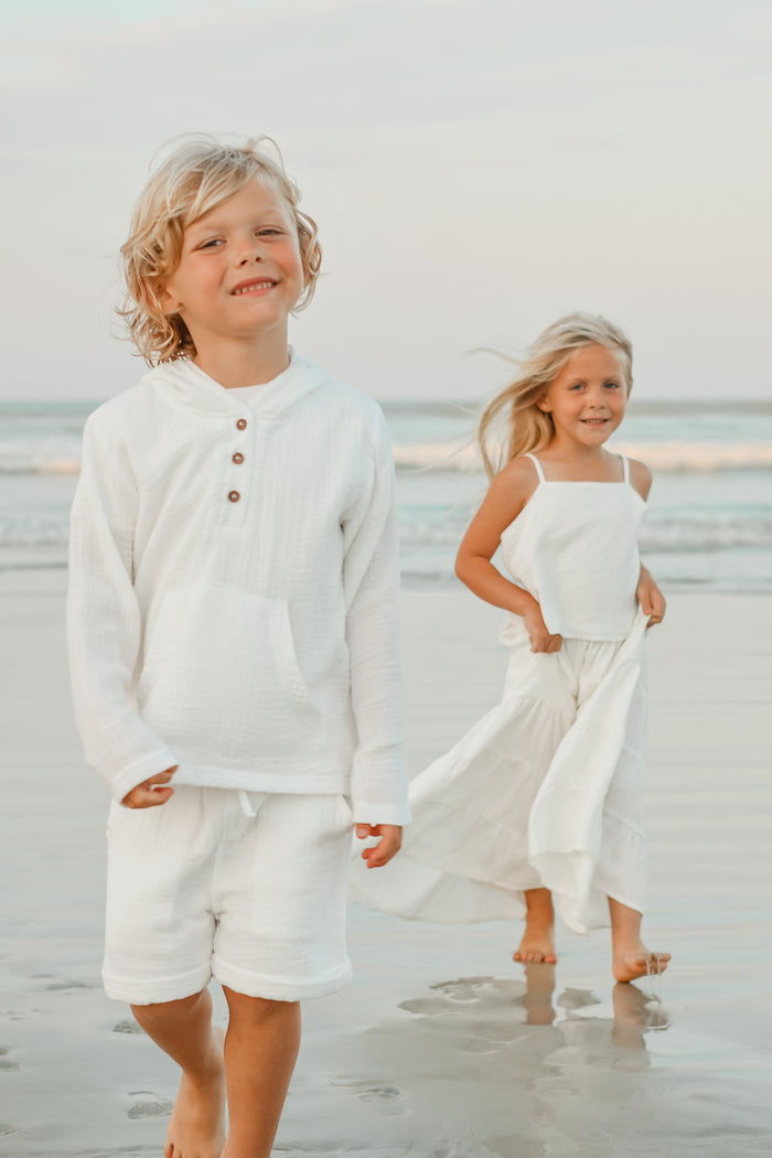 SS Boy's Bottoms Knox Shorts (white muslin)