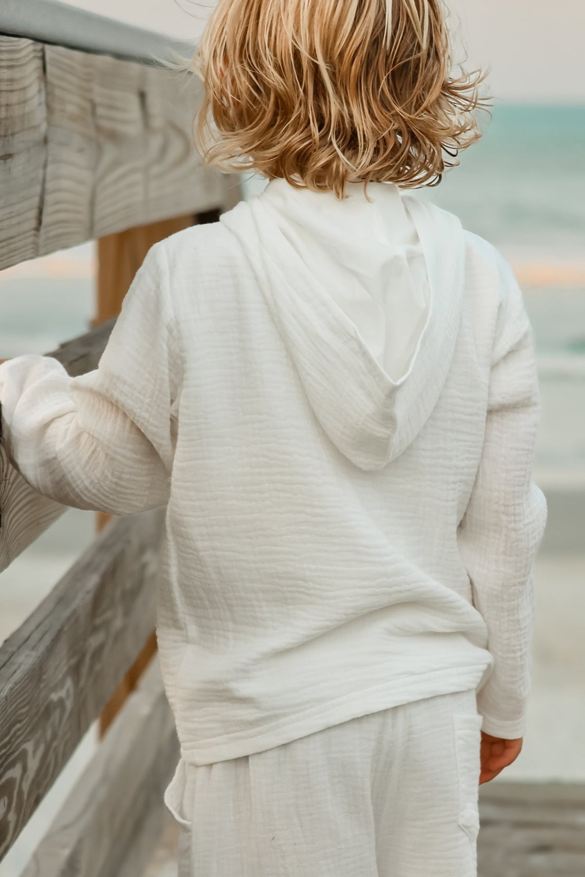 SS Boy's Top Knox Hoodie (white muslin)