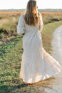 SS Women's Dress Women's Pippa Maxi (driftwood stripe linen)