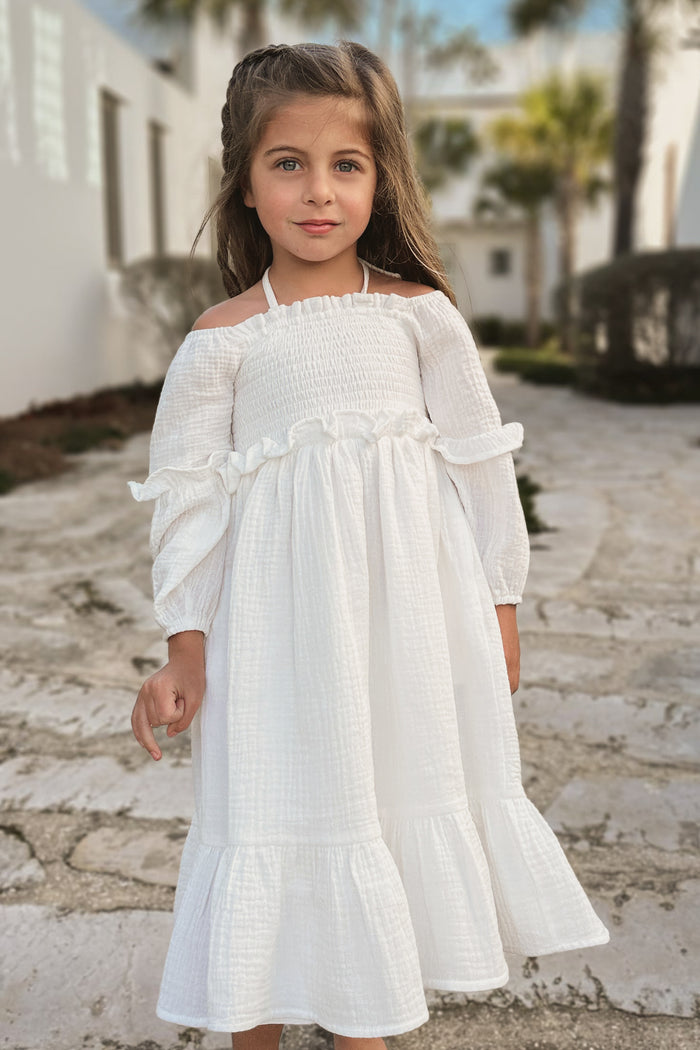SS Girl's Dress Pippa Dress (white muslin)