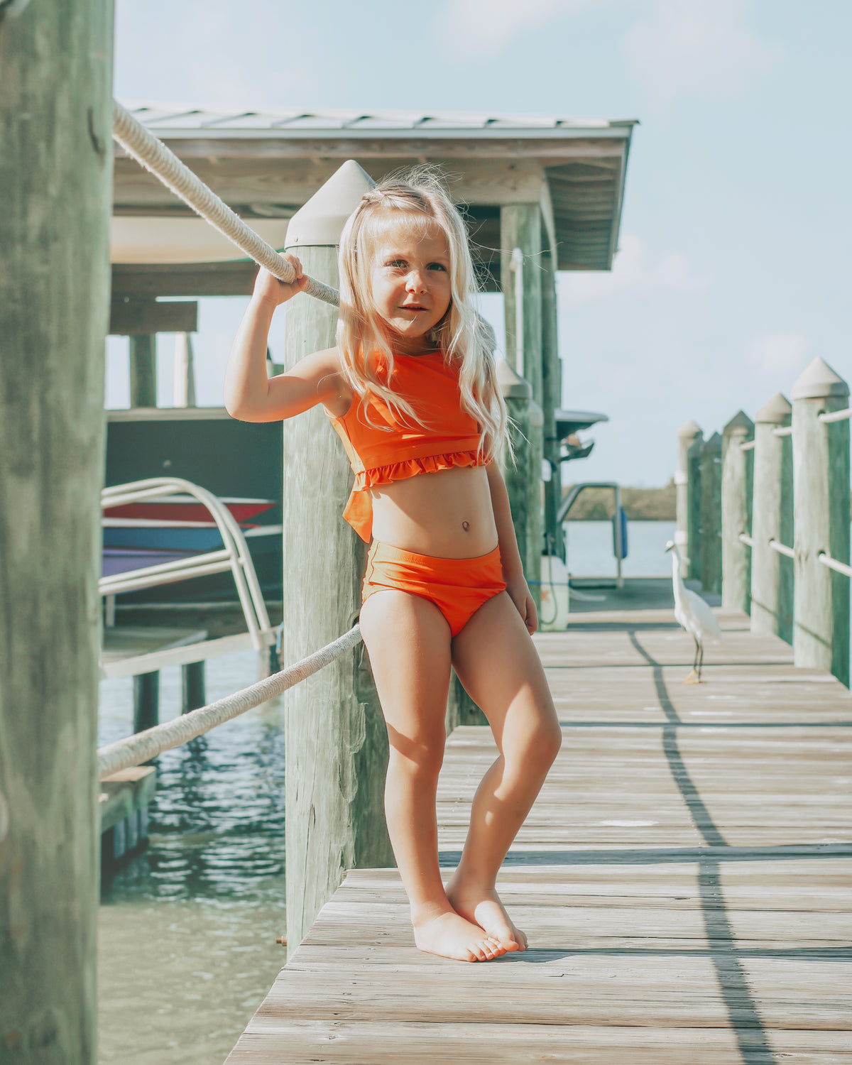 LB Girl's Swim Scoopback Set (turmeric) FINAL SALE