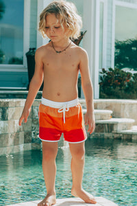 LB Boy's Swim Board Shorts (spice ombre stripe) FINAL SALE