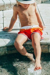 LB Boy's Swim Board Shorts (spice ombre stripe) FINAL SALE