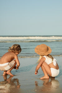 LB Girl's Swim Scoopback Set (bone)
