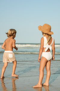 LB Girl's Swim Scoopback Set (bone)