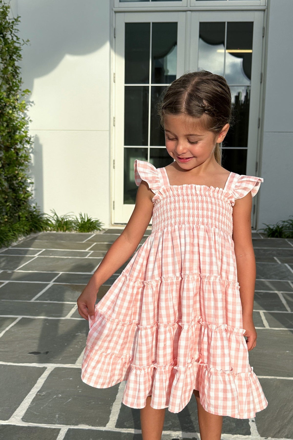 SS Girl's Dress Pia Dress (pink gingham)