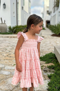 SS Girl's Dress Pia Dress (pink gingham)