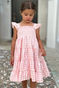 SS Girl's Dress Pia Dress (pink gingham)