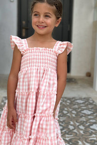 SS Girl's Dress Pia Dress (pink gingham)