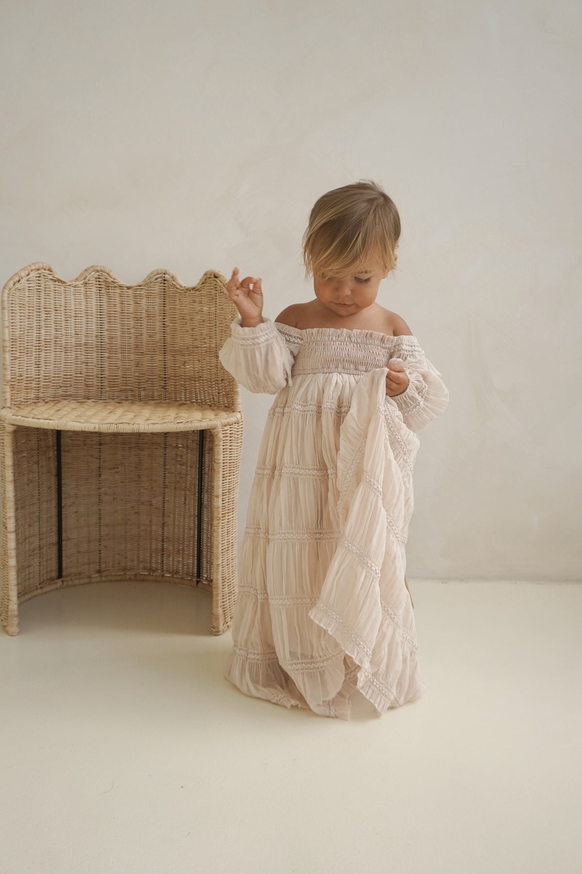 SS Girl's Dress Pippa Maxi (natural chiffon)