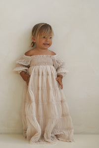 SS Girl's Dress Pippa Maxi (natural chiffon)
