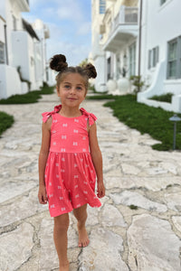 LB Girl's Romper Rita Shortie Romper (pink butterfly) FINAL SALE