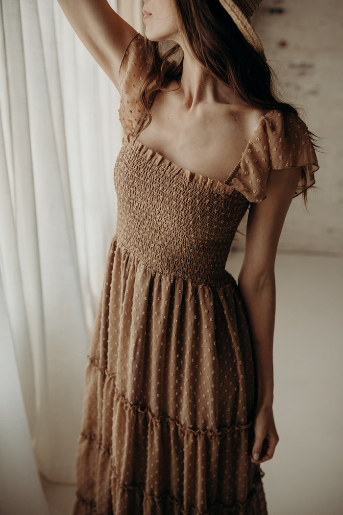 SS Women's Dress Women's Marabella Dress (mocha swiss dot)