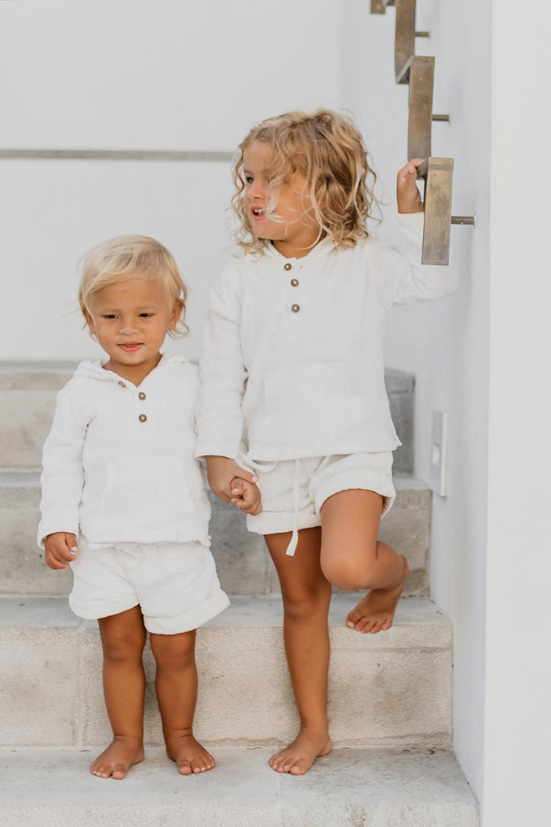 SS Boy's Top Knox Hoodie (white muslin)