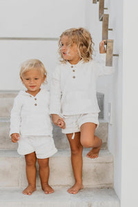 SS Boy's Top Knox Hoodie (white muslin)