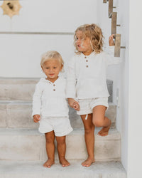 SS Boy's Bottoms Knox Shorts (white muslin)