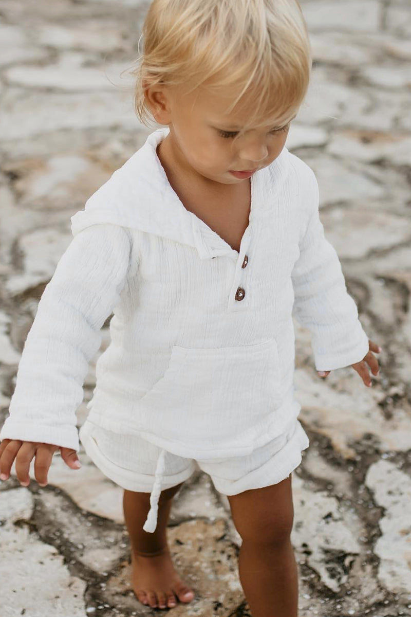 SS Boy's Top Knox Hoodie (white muslin)