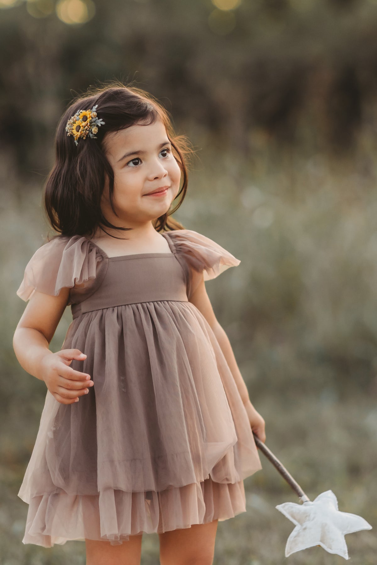 SS Girl's Dress Fawn Dress (mocha tulle)