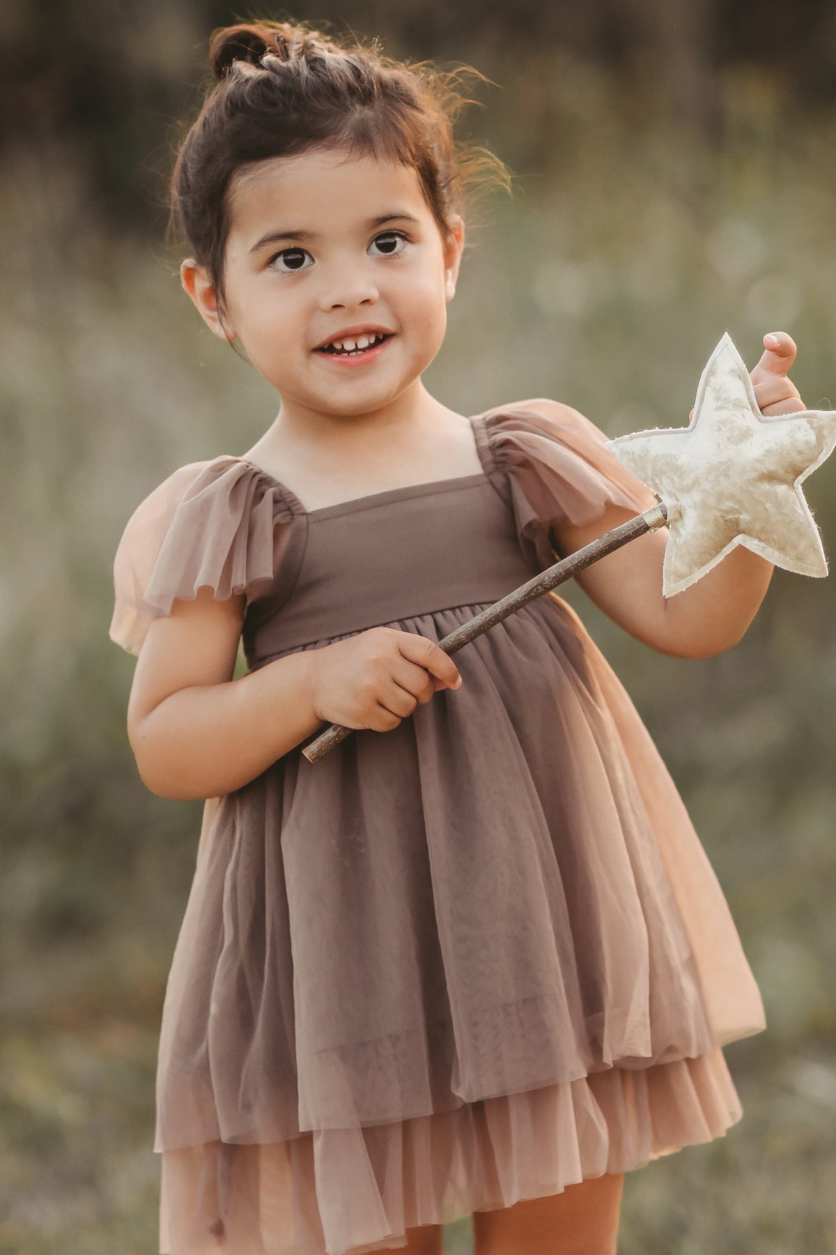SS Girl's Dress Fawn Dress (mocha tulle)