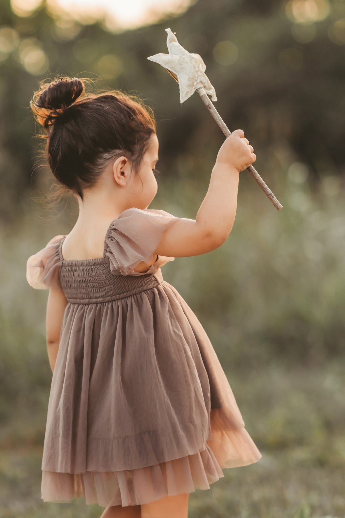 SS Girl's Dress Fawn Dress (mocha tulle)