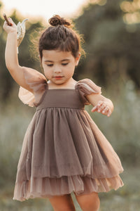 SS Girl's Dress Fawn Dress (mocha tulle)