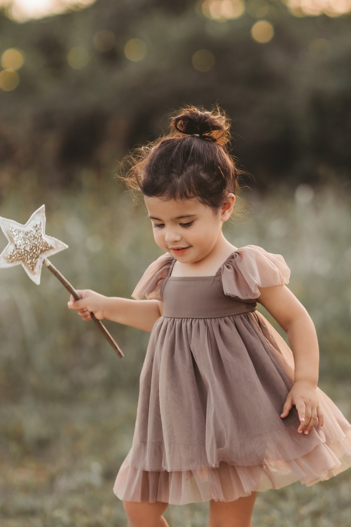 SS Girl's Dress Fawn Dress (mocha tulle)