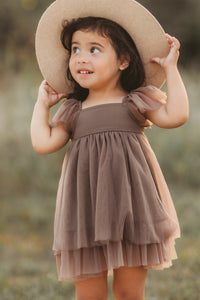 SS Girl's Dress Fawn Dress (mocha tulle)