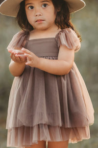 SS Girl's Dress Fawn Dress (mocha tulle)