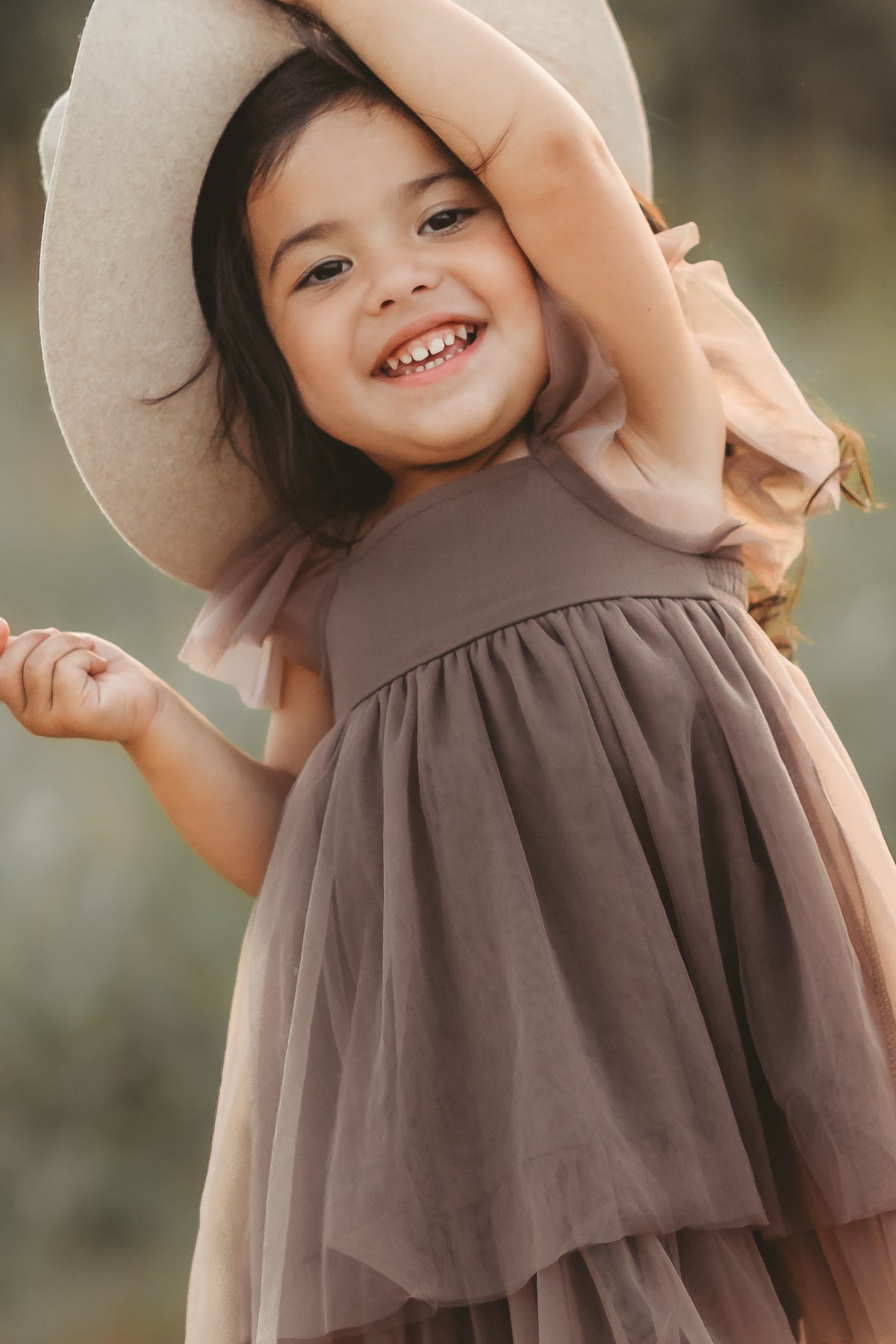 SS Girl's Dress Fawn Dress (mocha tulle)