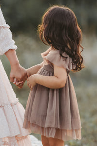 SS Girl's Dress Fawn Dress (mocha tulle)