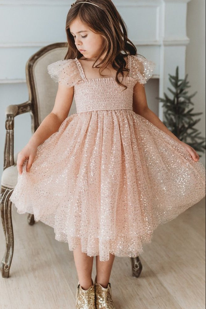 SS Girl's Dress Juliet Dress (sequin pink tulle)