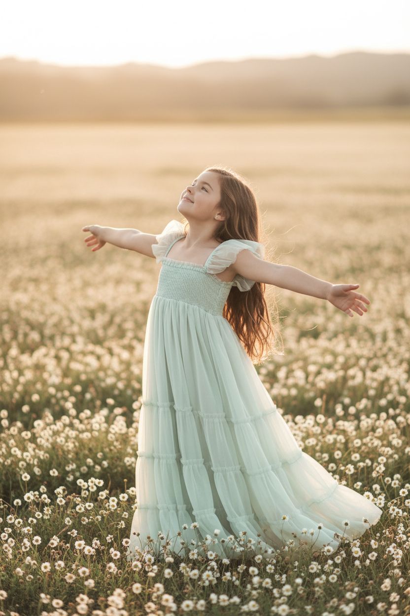 SS Girl's Dress Marabella Dress (mint tulle)