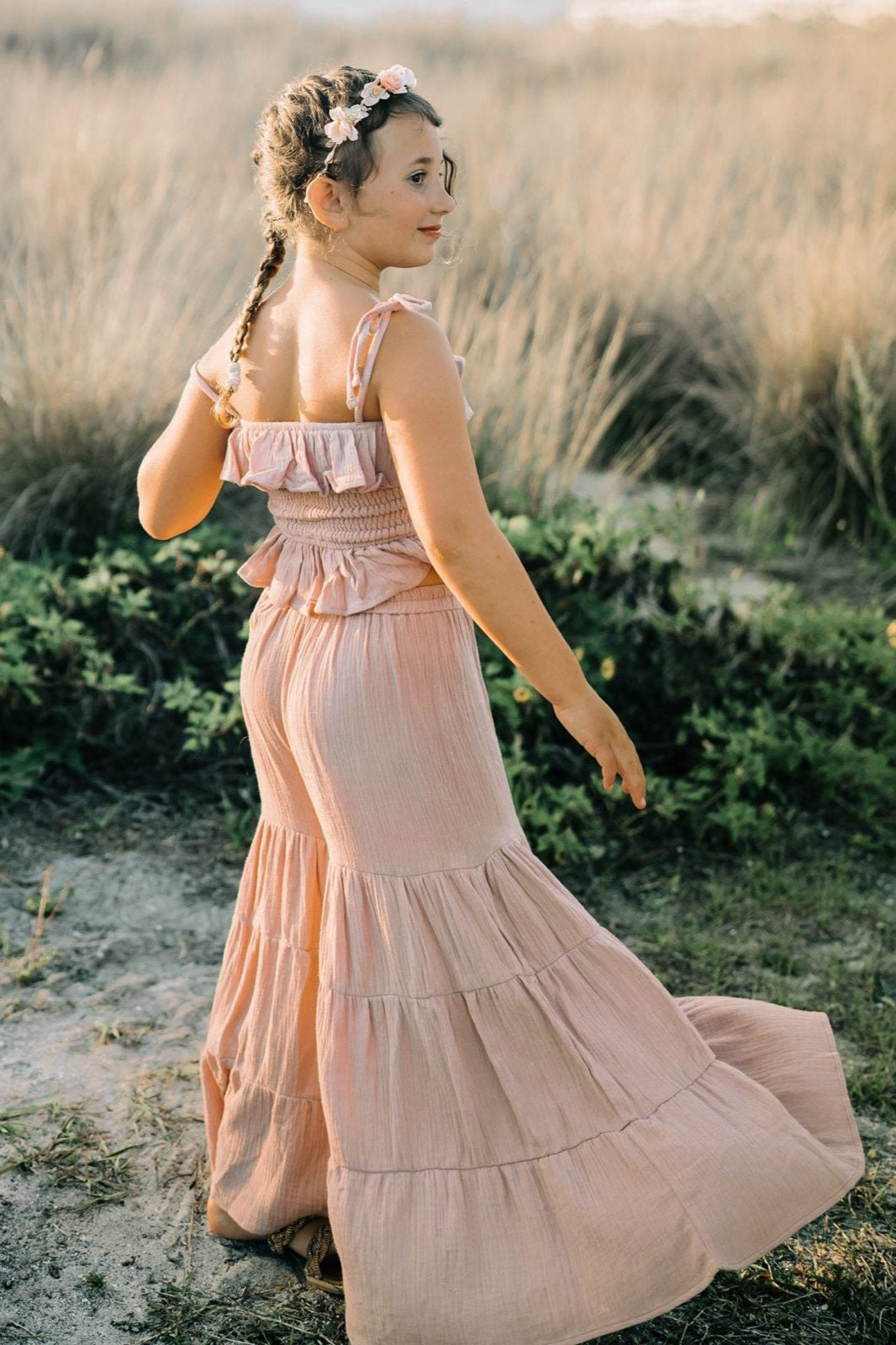 SS Girl's Bottoms Bella Maxi Pants (peony muslin)