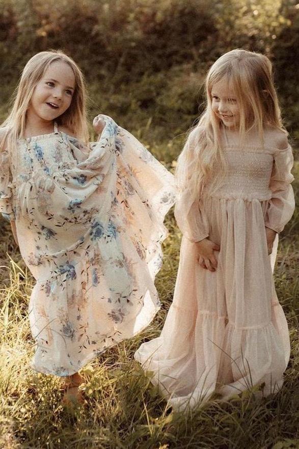 SS Girl's Dress Pippa Maxi (sand tulle)