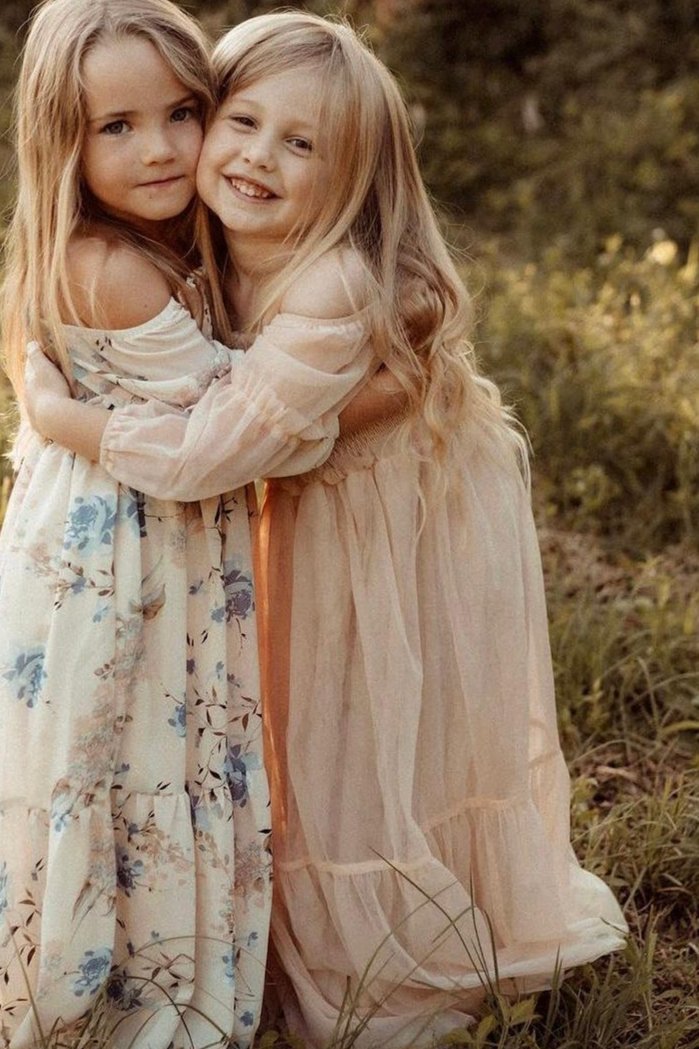 SS Girl's Dress Pippa Maxi (sand tulle)