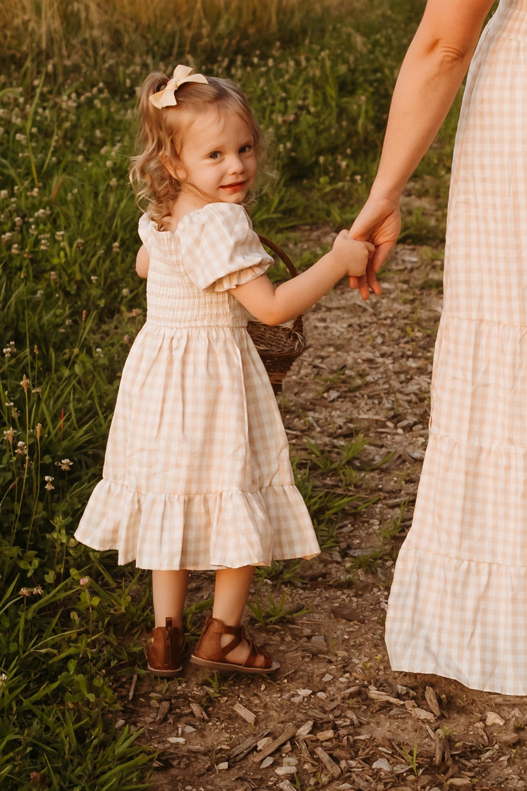 SS Girl's Dress Karina Dress (tan gingham)